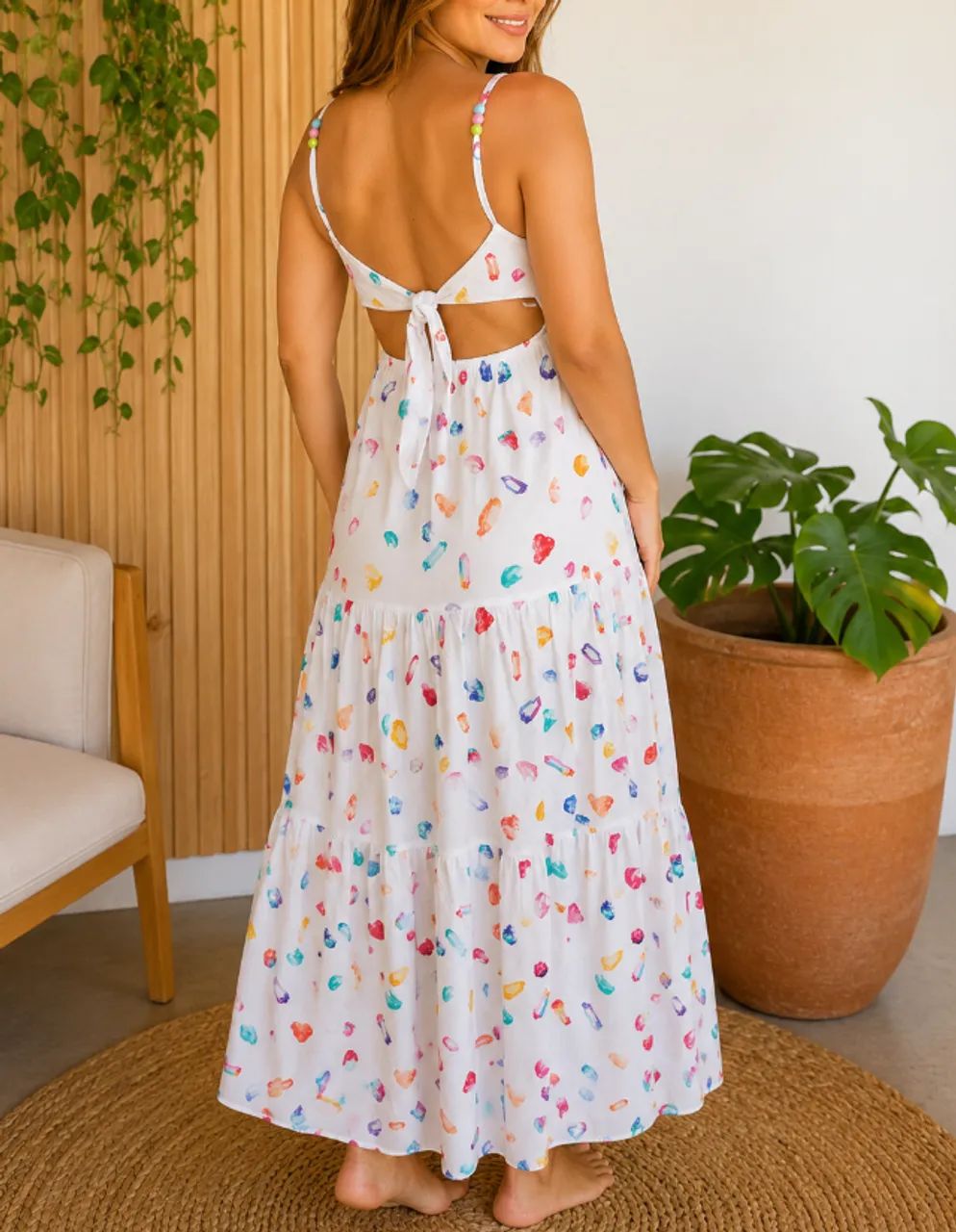 Vestido Longo Estampado em Viscose - Foto 2