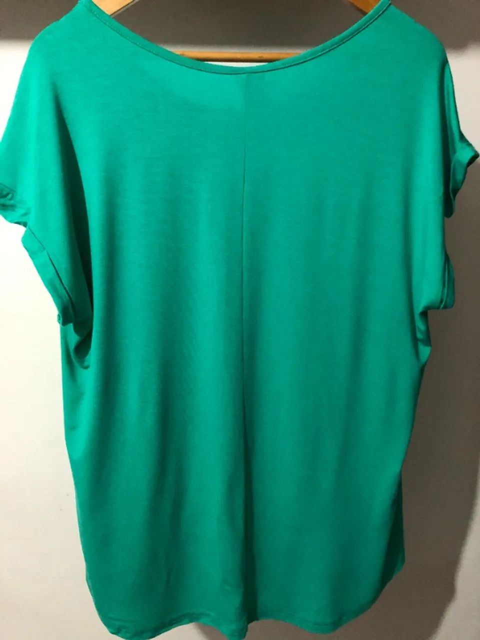 Blusa Verde e Branca Plus Size Tie-Dye com Renda Moda Feminina - Foto 3