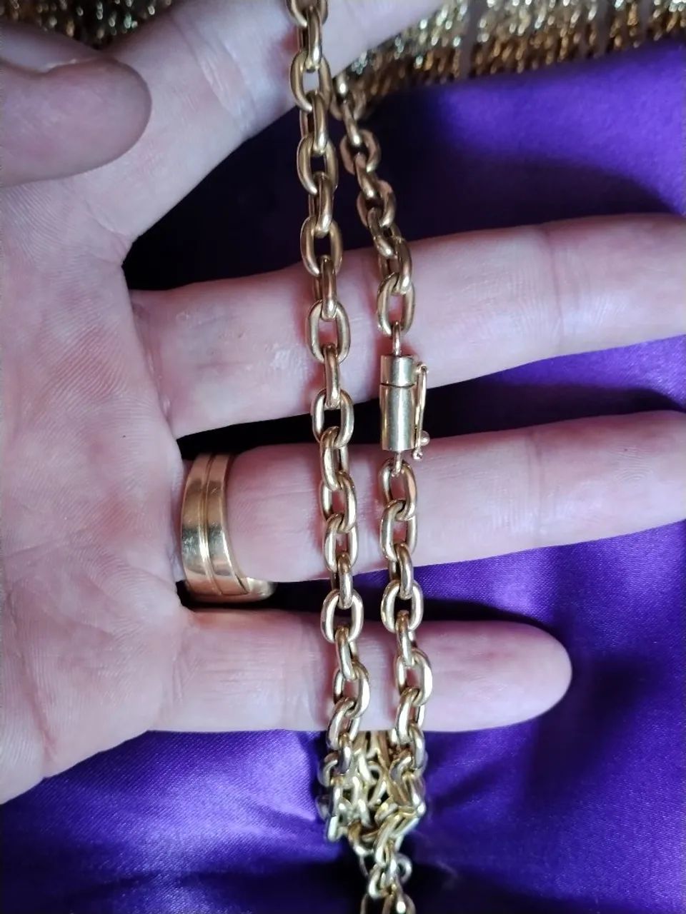 Corrente de ouro 18k modelo cadeado  - Foto 3
