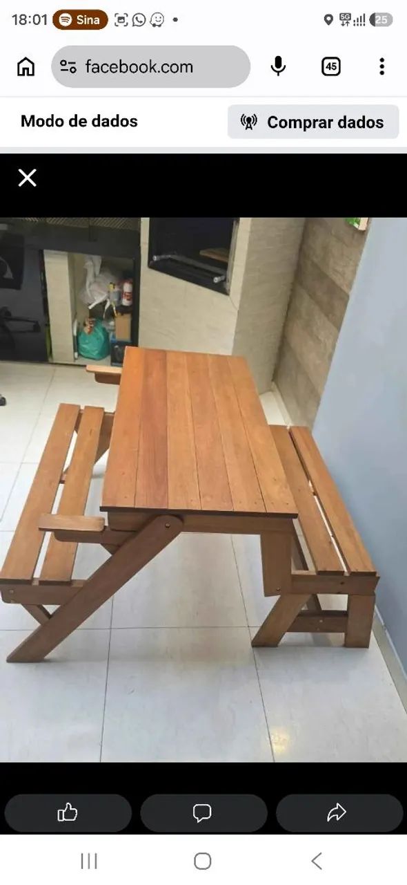 Mesa/Banco - Madeira Maciça  - Foto 2
