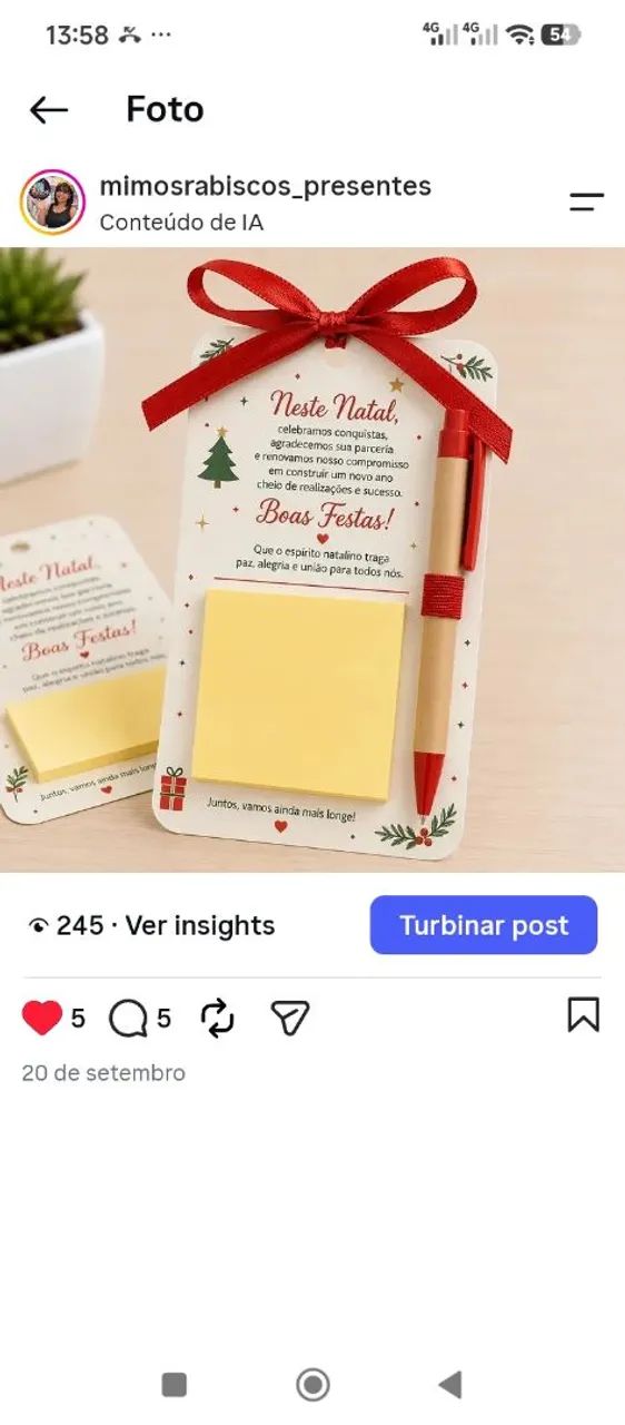 Lembrancinha de natal
