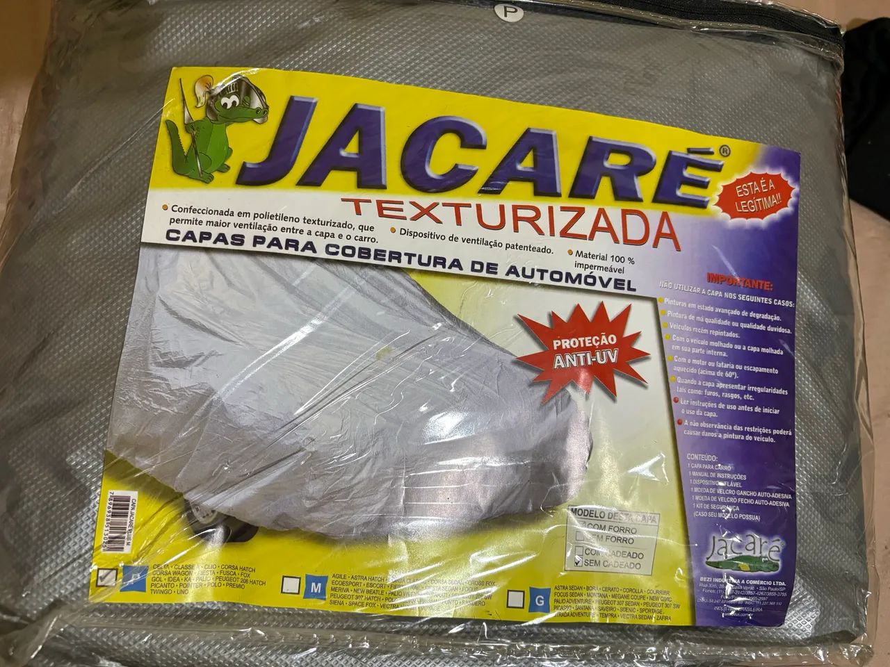 CAPA TAMANHO (P) PARA COBERTURA DE AUTOMÓVEL.