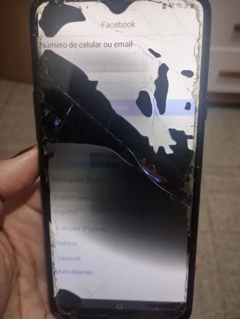 Celular Samsung Galaxy a20s tela quebrada 