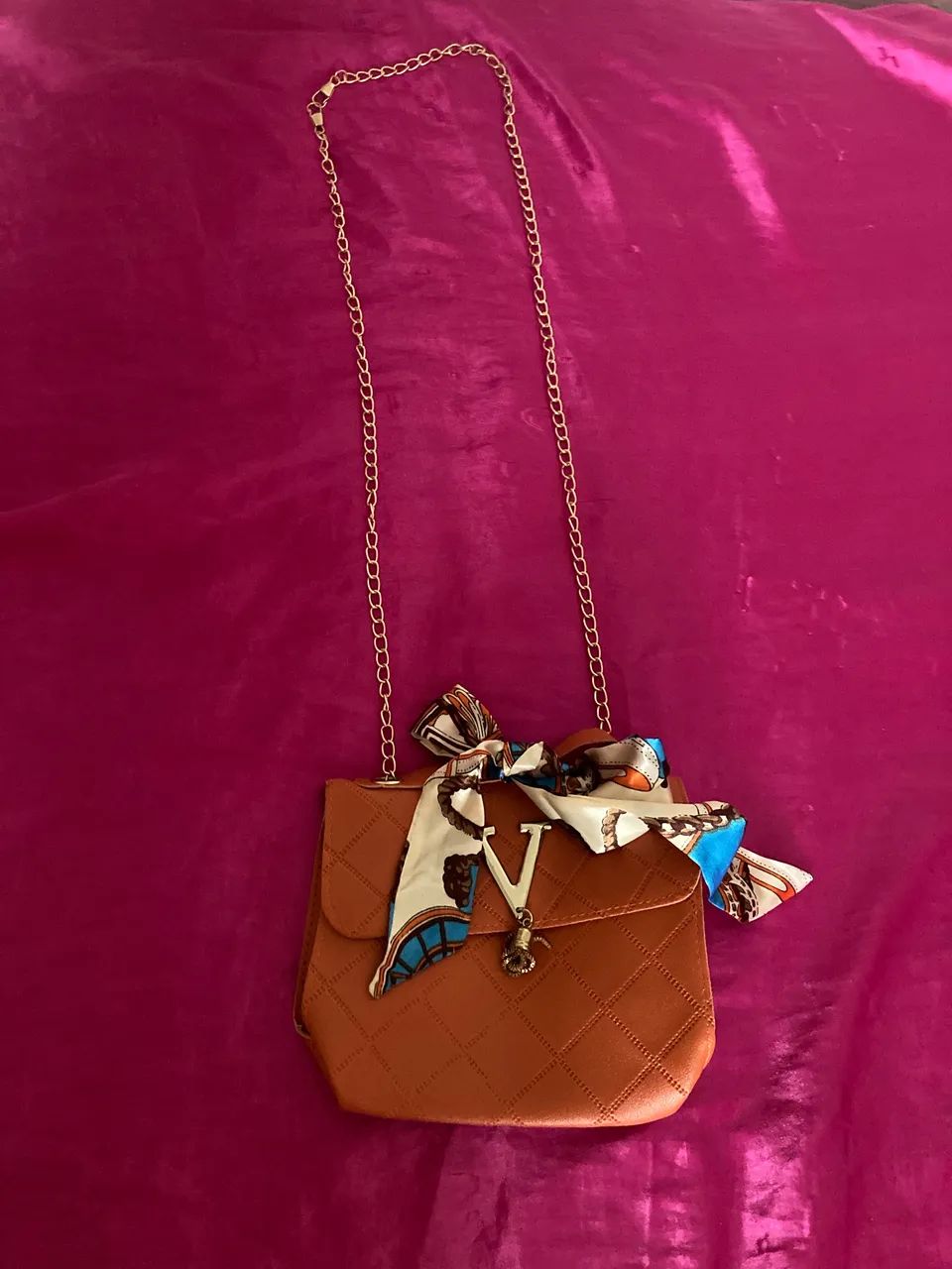 Bolsa Laranja com Lenço  - Foto 2