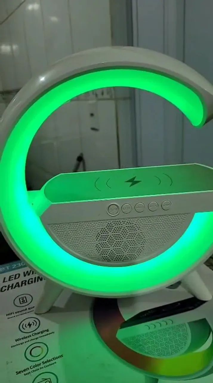 Caixa de som com Led, Bluetooth e USB, carga por endução  - Foto 3
