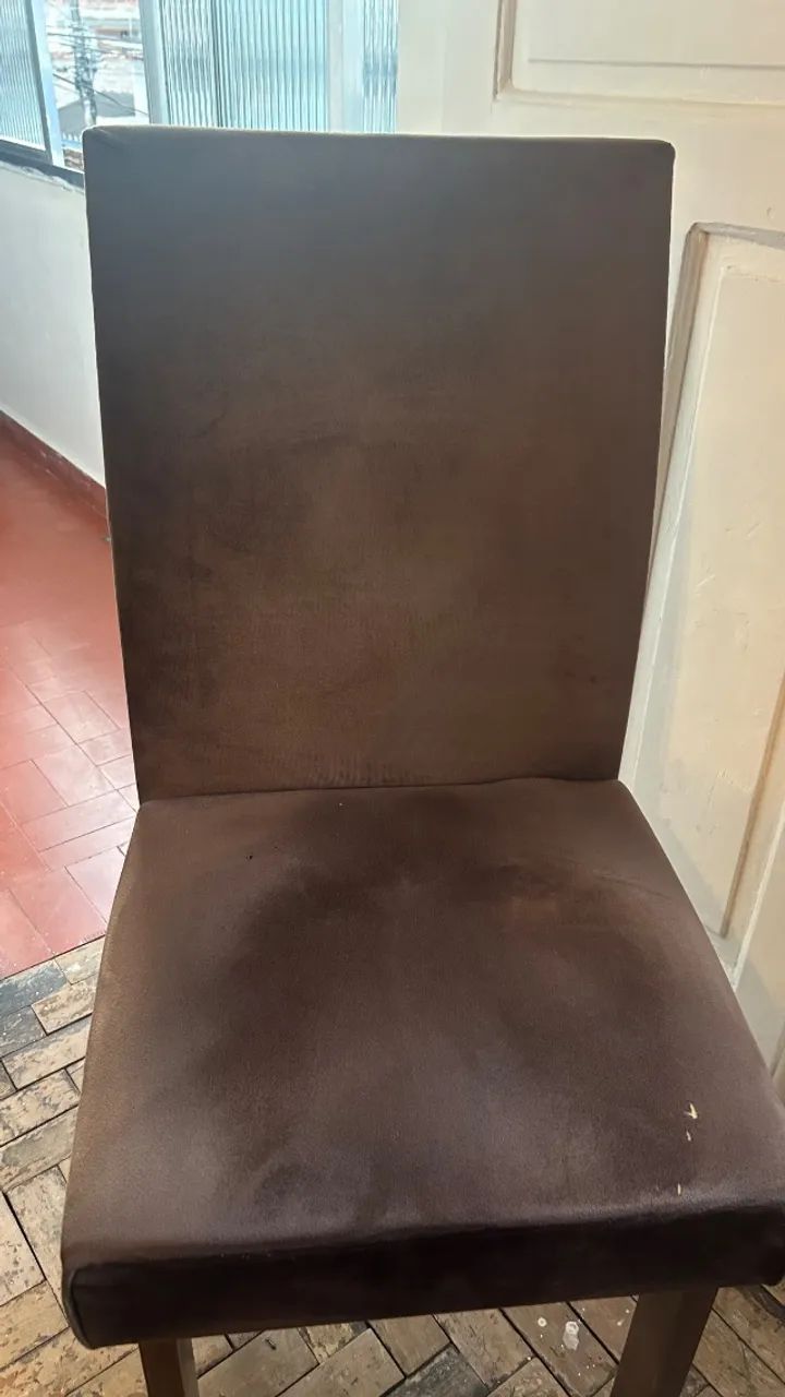 Mesa de jantar retangular com tampo de vidro + 4 cadeiras - Foto 4