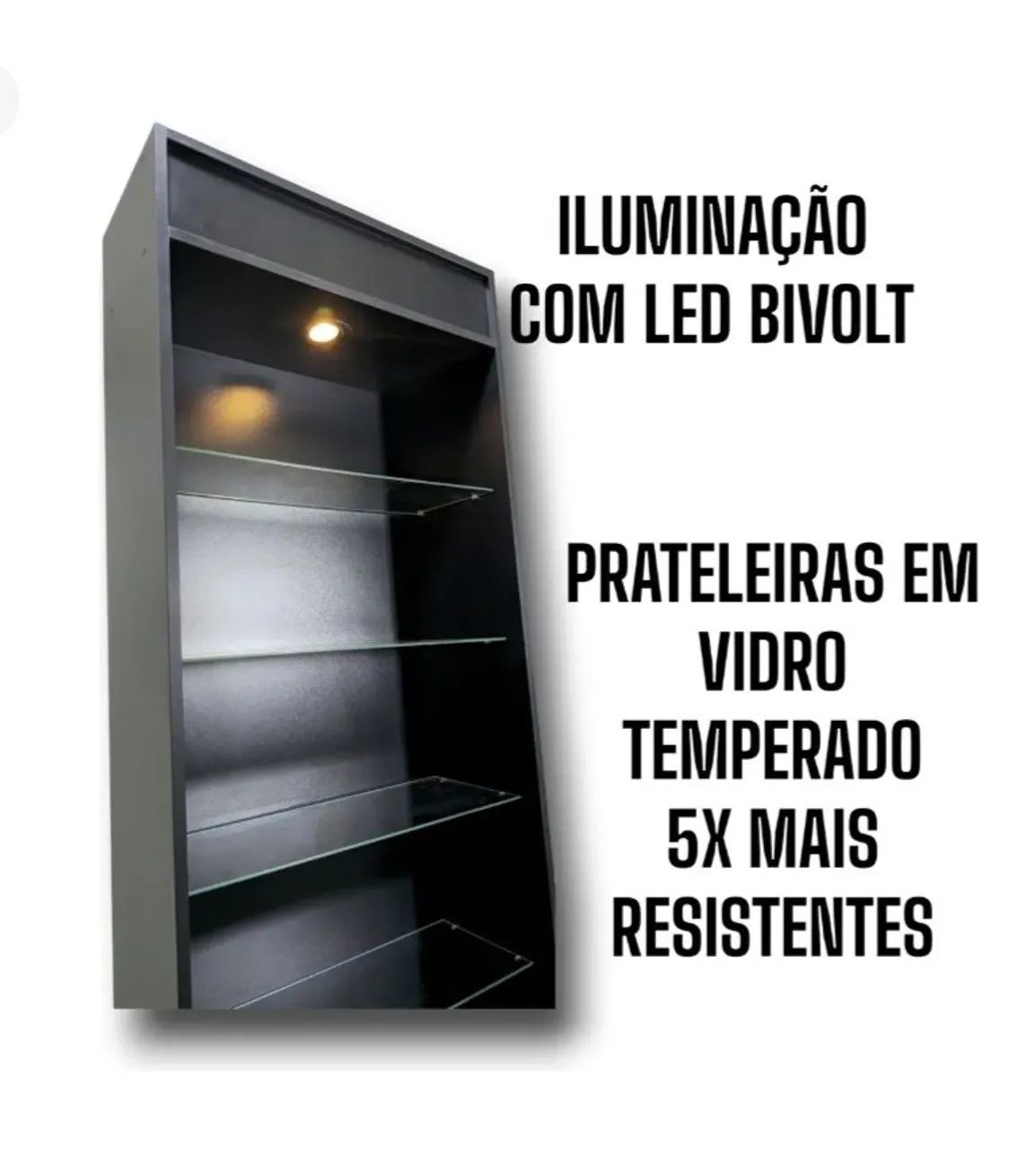 Armário expositor MDF /loja/ com lâmpada de led - Foto 2