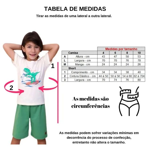 Conjunto Camisa e Bermuda Infantil Menino do 2 ao 10 anos - Foto 2