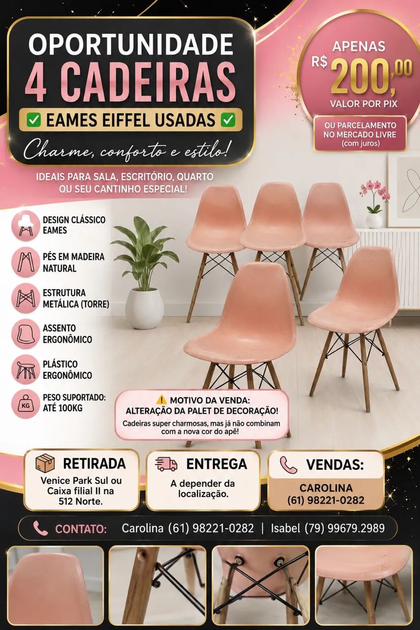 4 Cadeiras Aemes usadas - Foto 6