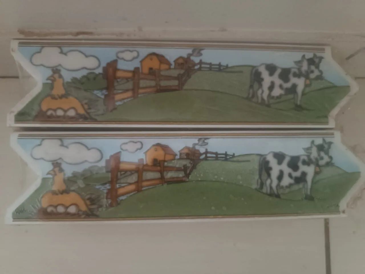 Decorative Ceramic Border Tiles for Kitchen - Farm Theme (Replacement/Old Stock) 20 pieces