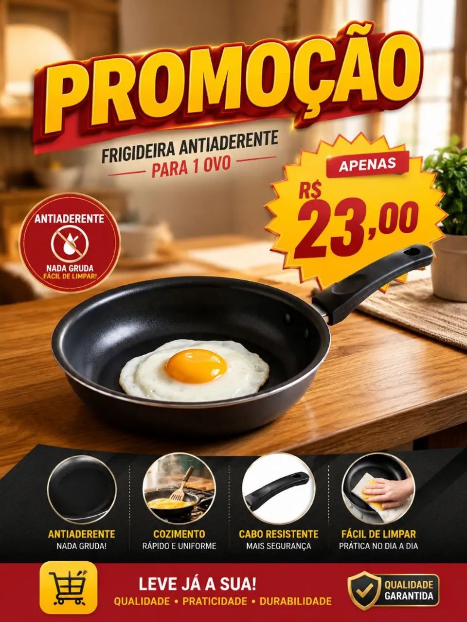 Frigideira antiaderente 