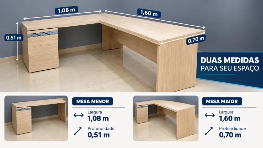 MESA DE ESCRITORIO EM L 