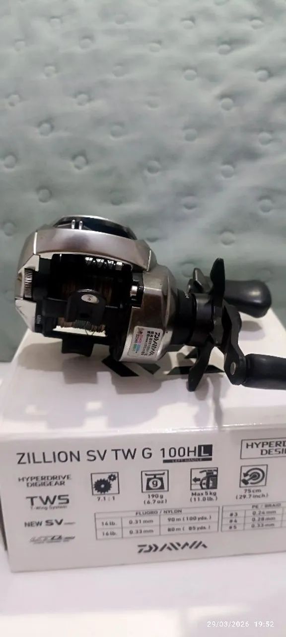 CARRETILHA DE PESCA DAIWA ZILLION SV TW G 100 HL 7.1.1 UPGRADE