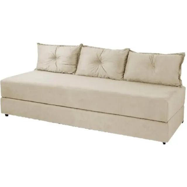 Sofanete Sofá de 3 Lugares Sofá Cama de Casal Bicama em Suede - Foto 5