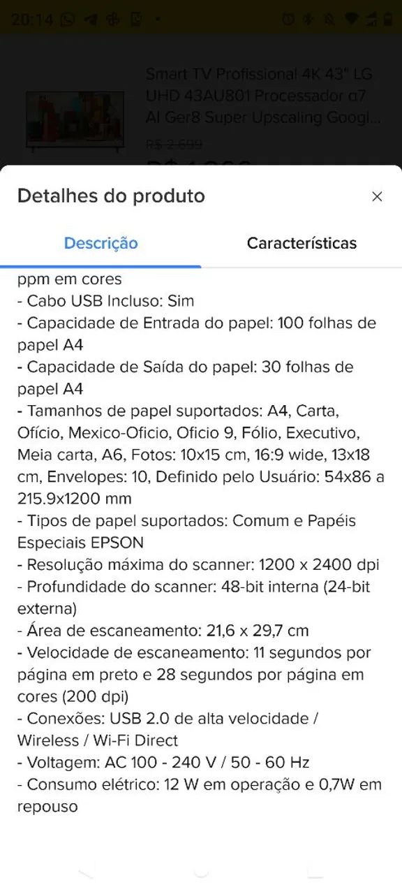 Impressora multifuncional 3x1 Epson ecotank L3250 Wi-fi (nova, lacrada, com nota fiscal) - Foto 5