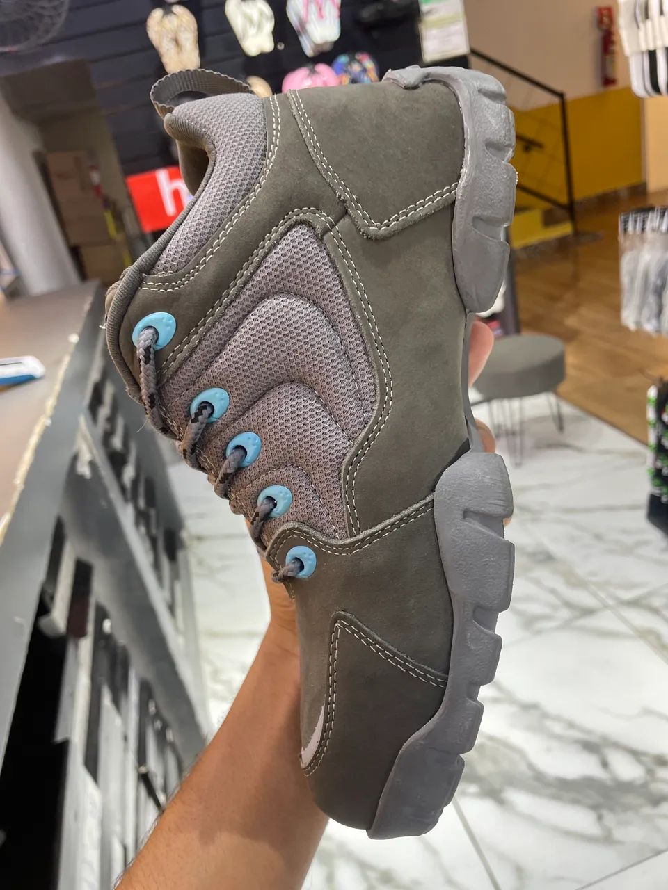 Bota Oakley Halftrack 2 cinza/azul - Foto 4