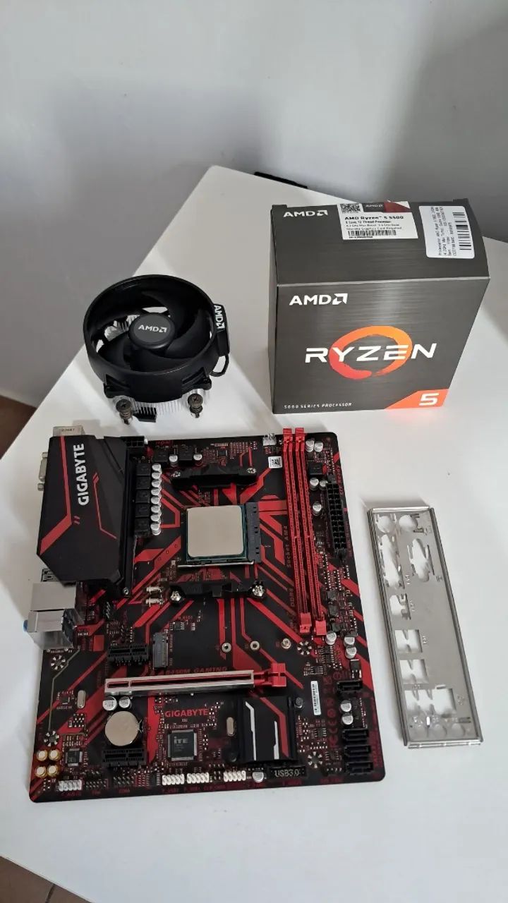 Kit Ryzen 5500 + Gigabyte B450m Gaming - Peças de Hardware
