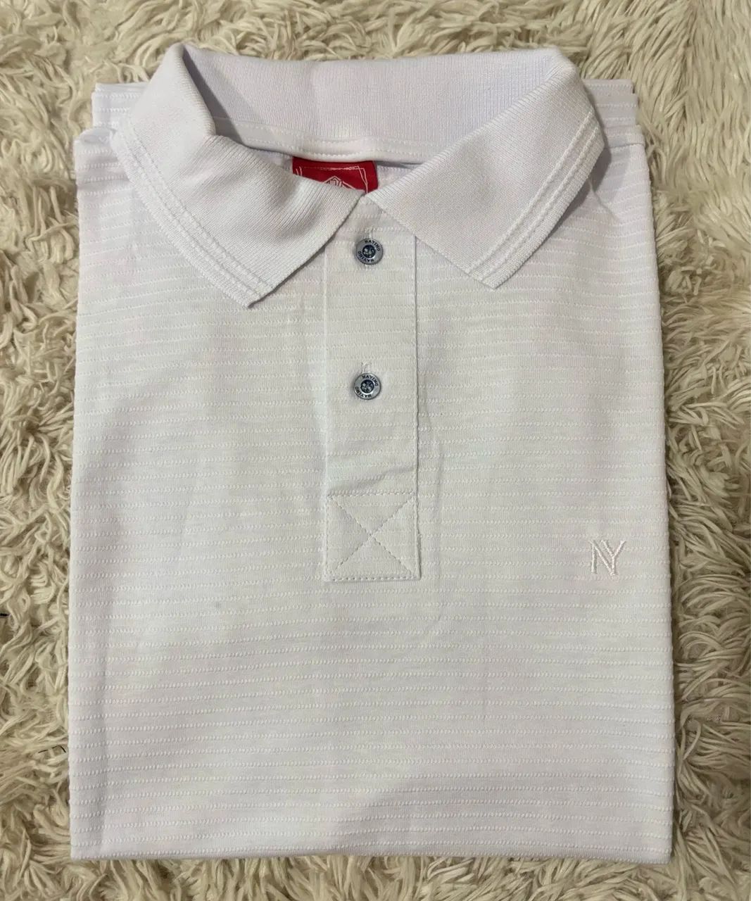 Camisa Polo Texturizada Branca 