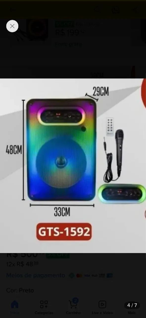 Caixa Bluetooth Controle e Microfone - Foto 4