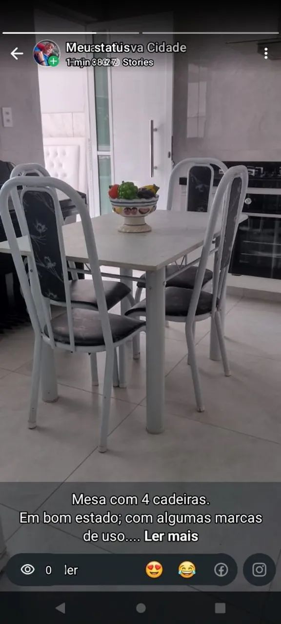 Mesa com 4 cadeiras a venda 