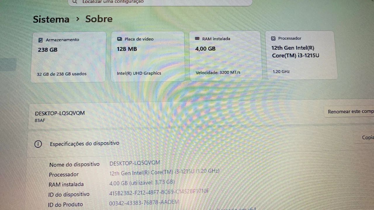 Notebook i3 12th + 4GB RAM + 238GB SSD - Foto 4
