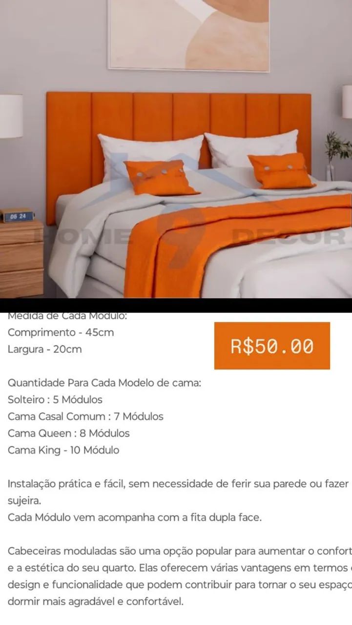 Cabeceira modular (Contém 10 peças) - Foto 2