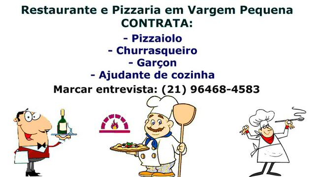 Restaurante & Pizzaria contrata