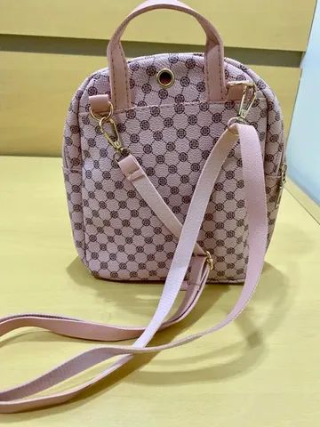 Mini Mochila Estampada Rosa - Nova - Foto 2