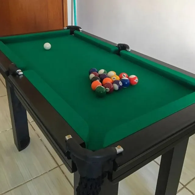 Mesinha De Sinuca Bilhar Infantil Snooker Madeira - Verde