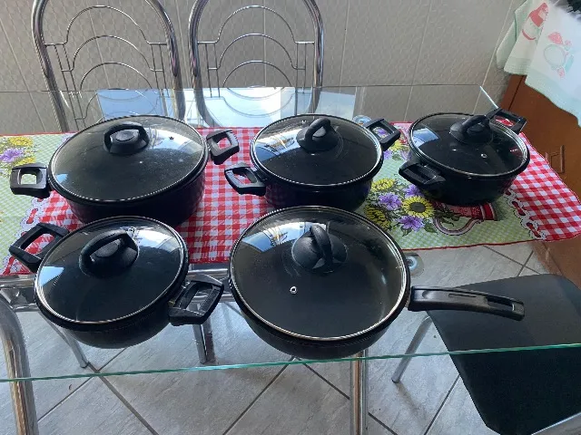 Jogo de panelas aço esmaltado