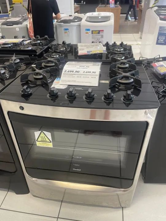 Fogão 4 Bocas Consul Inox com Mesa de Vidro - 96,3cm - Foto 3