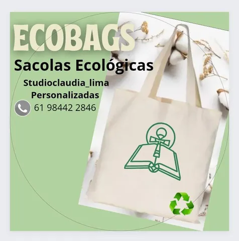 Eco Bag Personalizadas - de Algodão Cru - Central do Artesanato