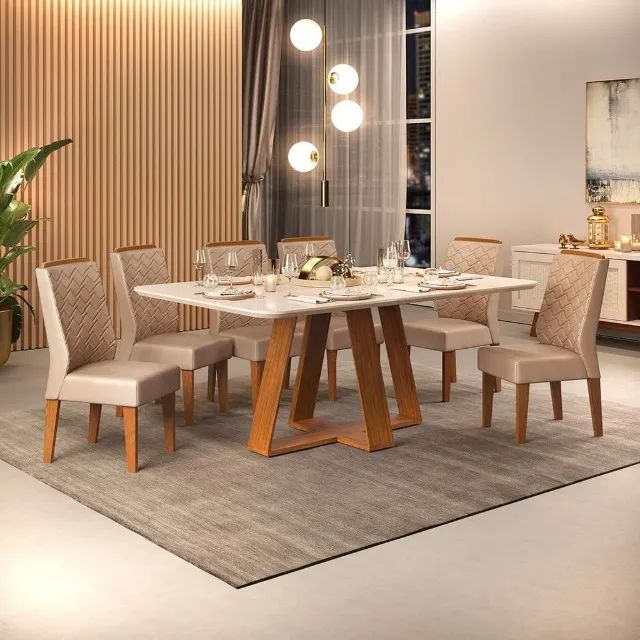 conjunto de mesa jantar 6 lugares (nova)