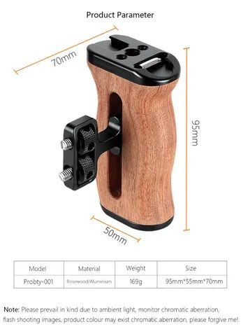 Punho Grip Lateral Side Handle P/ Cage Universal Madeira Cor Preto - Foto 3