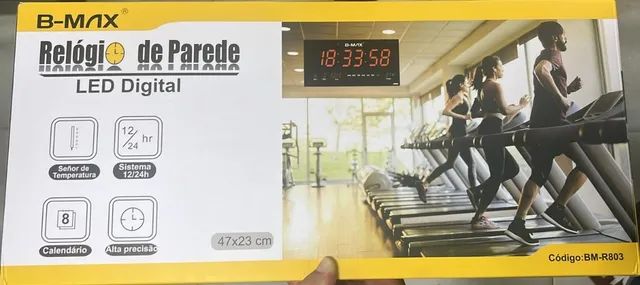 Relógio Parede Led Digital Grande 46cm Termômetro Data - Foto 4