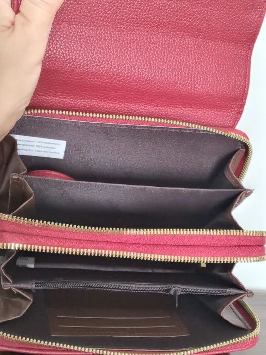 Bolsa Cecília Vermelha 2 Compartimentos com zíper - Foto 4