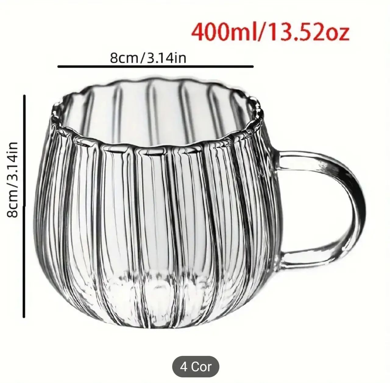 Xícara de vidro borossilicato 400ml - Foto 4
