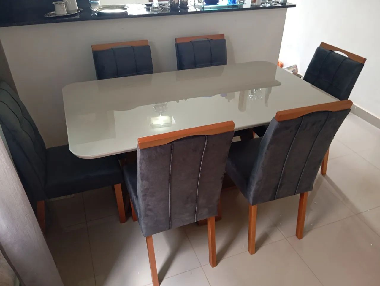 Mesa de Jantar com Tampo de Vidro 160x90 nova sterling - Foto 2