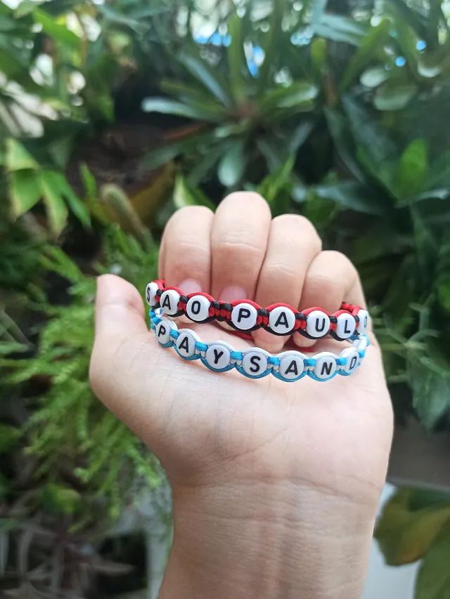 Pulseira macrame 2 cores do seu time - Foto 6