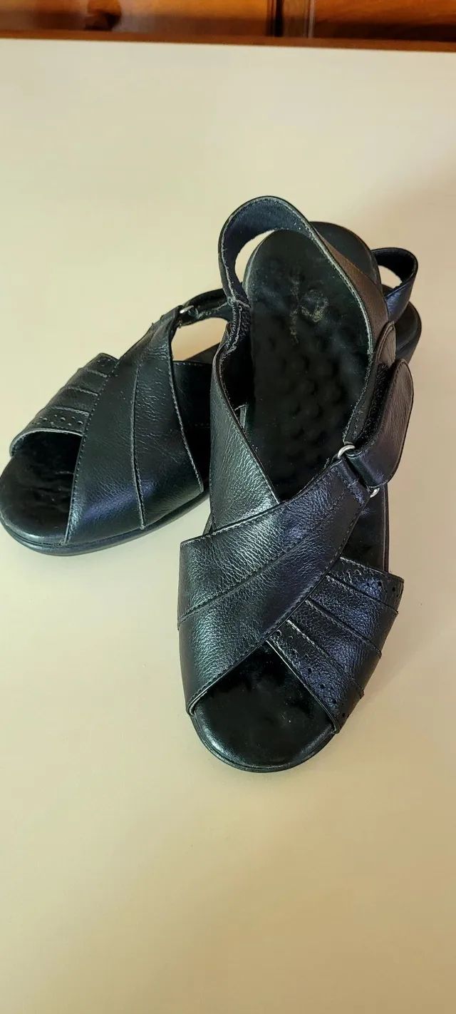 Sandália preta 37 Doctor Pé