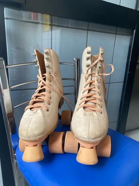 Patins em Couro Rosa Pouco Usaso n?36  - Foto 6