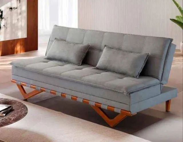 sofá cama [linho] pronto entrega 