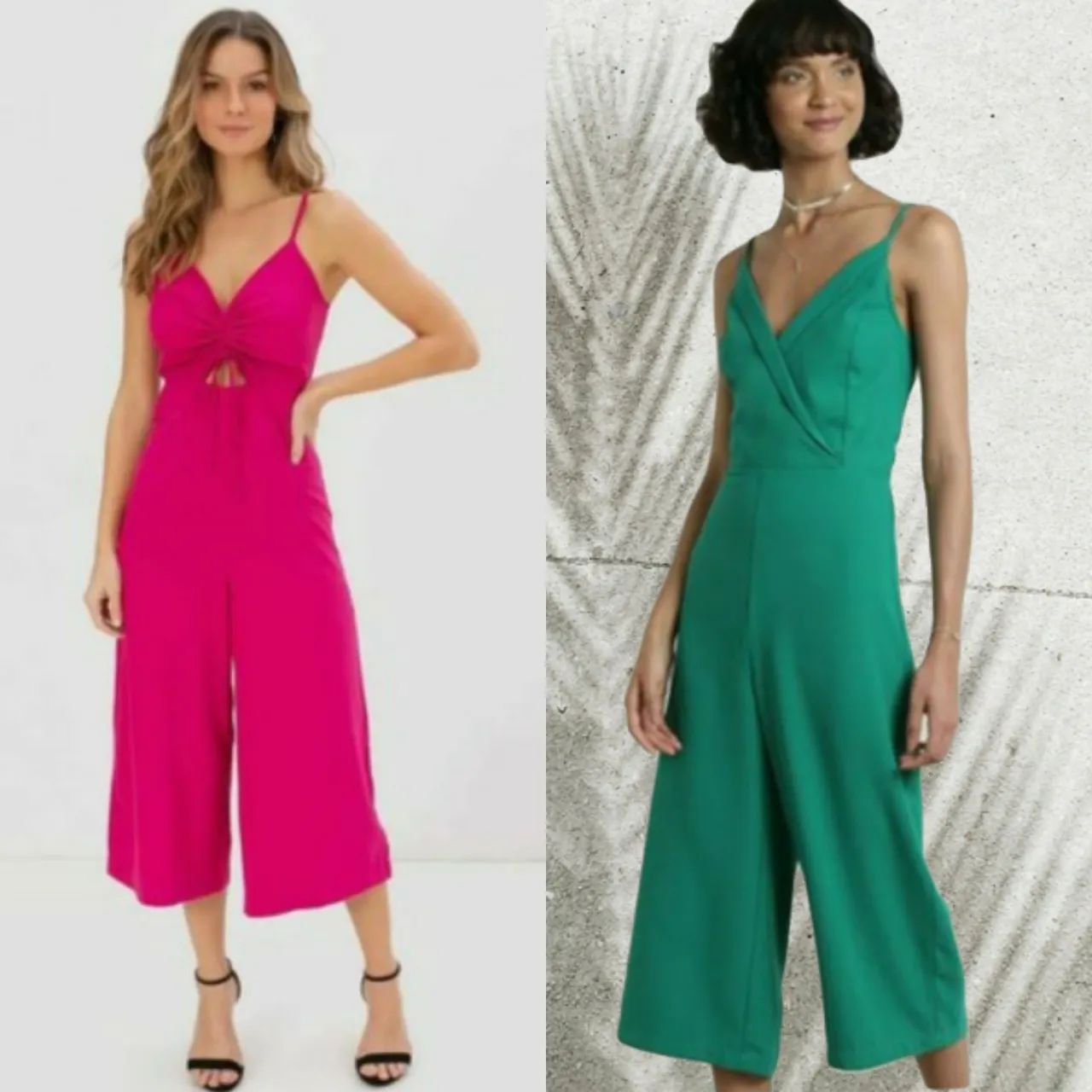 Macacão Pantacourt - Verde e Rosa - Novo