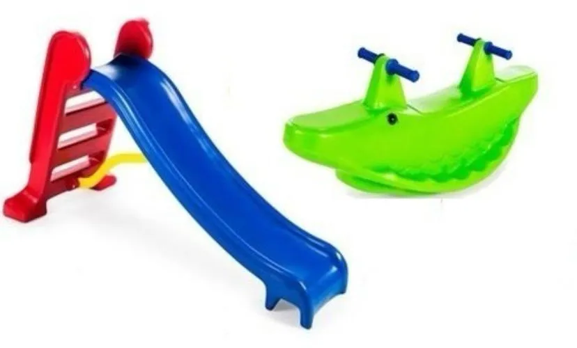 **Combo Infantil A Pronta Entrega: Escorredor + Gangorra Jacaré**
