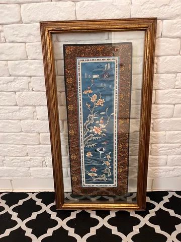 Vendo Quadro Antigo em Tapecaria Chinesa bordado a mão  - Foto 3