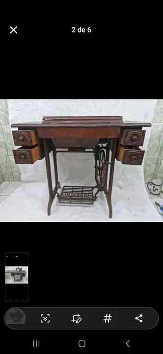 Maquina de Costura Singer raridade, motor + gabinete original - Foto 2