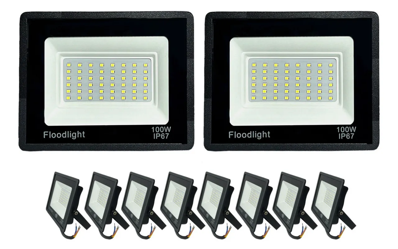 Mini Holofote Led 100w Smd Prova D´água 6500k Brancofrio