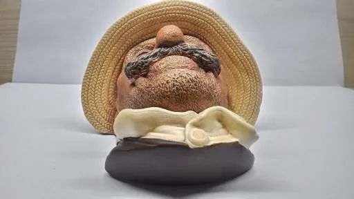 Cabeça Vintage Bosson Chalkware Head "Rumanian" Made in England - Foto 5