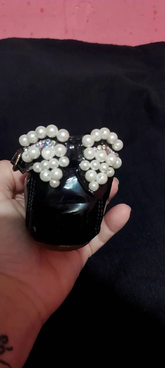 Sandália infantil com pérolas  - Foto 3