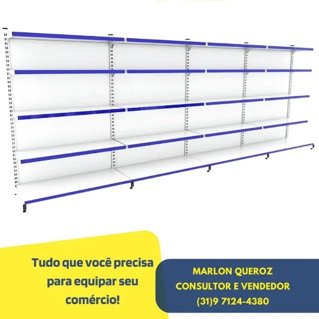 Gondola de Parede Branca 30x40 5 Bandejas 